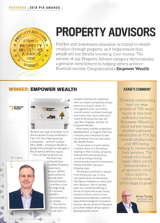 Empower Wealth Wins Property Investment Advisor Of The Year!! - Empower ...