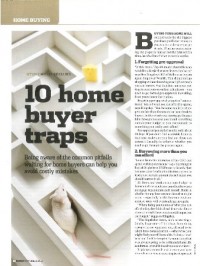 Money Magazine – 10 Home buyer traps - Nov 2012