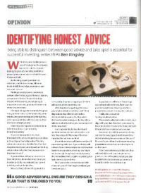 SPI Magazine – Identifying Honest Advice - June 2013